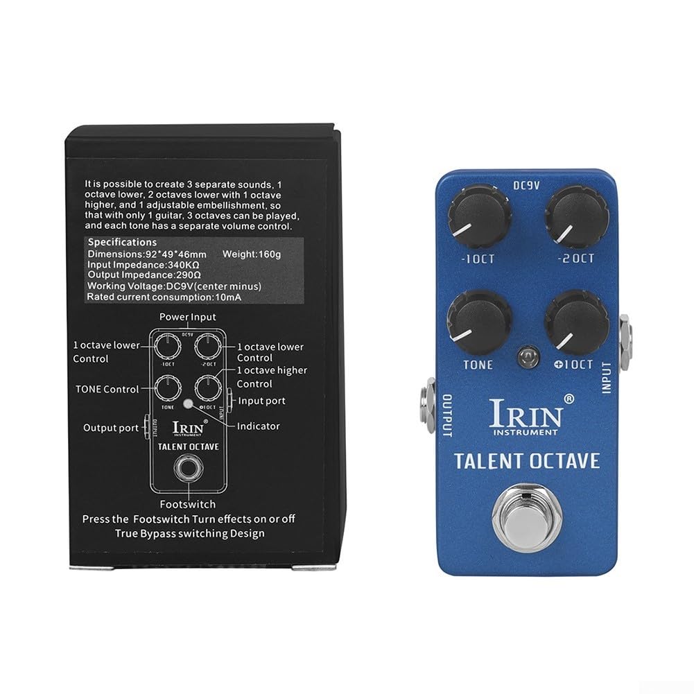 Pedale per effetti per chitarra, con guscio in metallo, ampia gamma di effetti sonori, facile da collegare e utilizzare (Drak Blue)