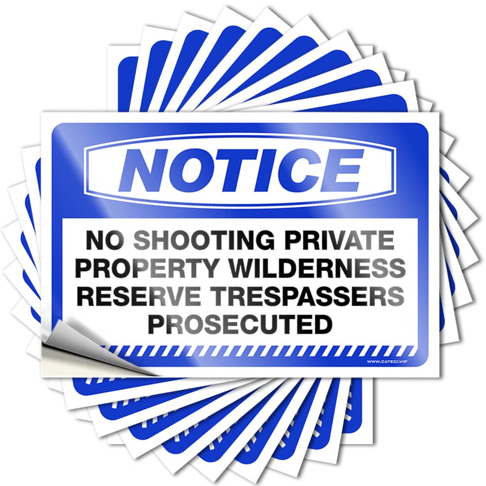 Inappropriate Stickers Notice No Shooting Private Property Wildernes Stickers 10 Pcs Car Decal Stickers Funny Sticker(12X18CM)