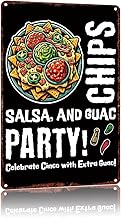 Metal Signs Chips, Salsa, And Guac Party Vintage Signs Retro Aluminum Tin Sign For Kitchen Office Home Bar Cafe Decor 8X12 Inch