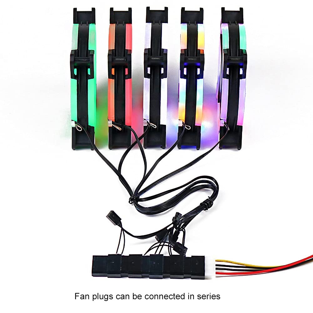 120mm Computer Cooling Fan RGB PC Radiator Case Adjustable LED Heatsink Colorful Cooler Fans for