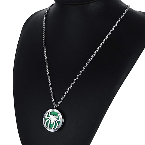 Miniatura 10 de Collar difusor de aceite esencial, hipoalergénico de acero inoxidable para aromaterapia, con dije de medallón, conjunto de joyas para Navidad,
