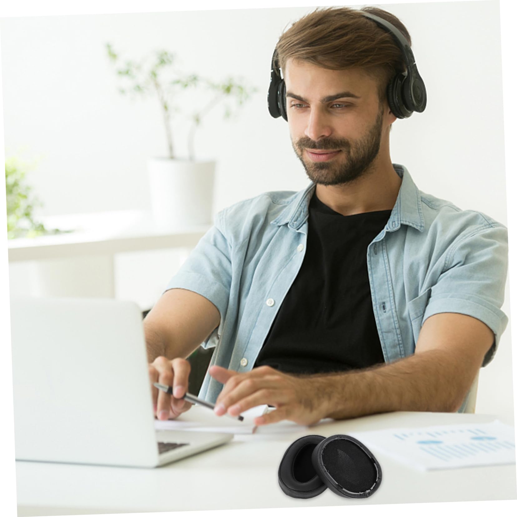 jojofuny 3paia Cuscinetti Per Cuffie Sostitutivi Rivestimenti Per Auricolari Compatibili Con Mdr Comfort e Durabilità Assicurati