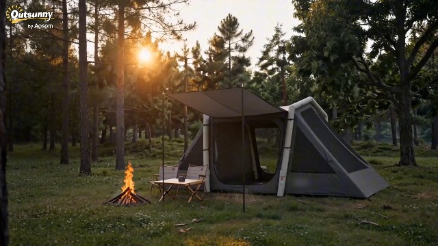 LIA Tente Gonflable de Camping 4 Personnes Blackout Tente à Air 5,8m de Long 2 Chambres et Séjour 580x270x202cm Gris Foncé - Sport LIA Tente Gonflable de Camping 4 Personnes Blackout Tente à Air 5,8m de Long 2 Chambres et Séjour 580x270x202cm Gris Foncé - Sport