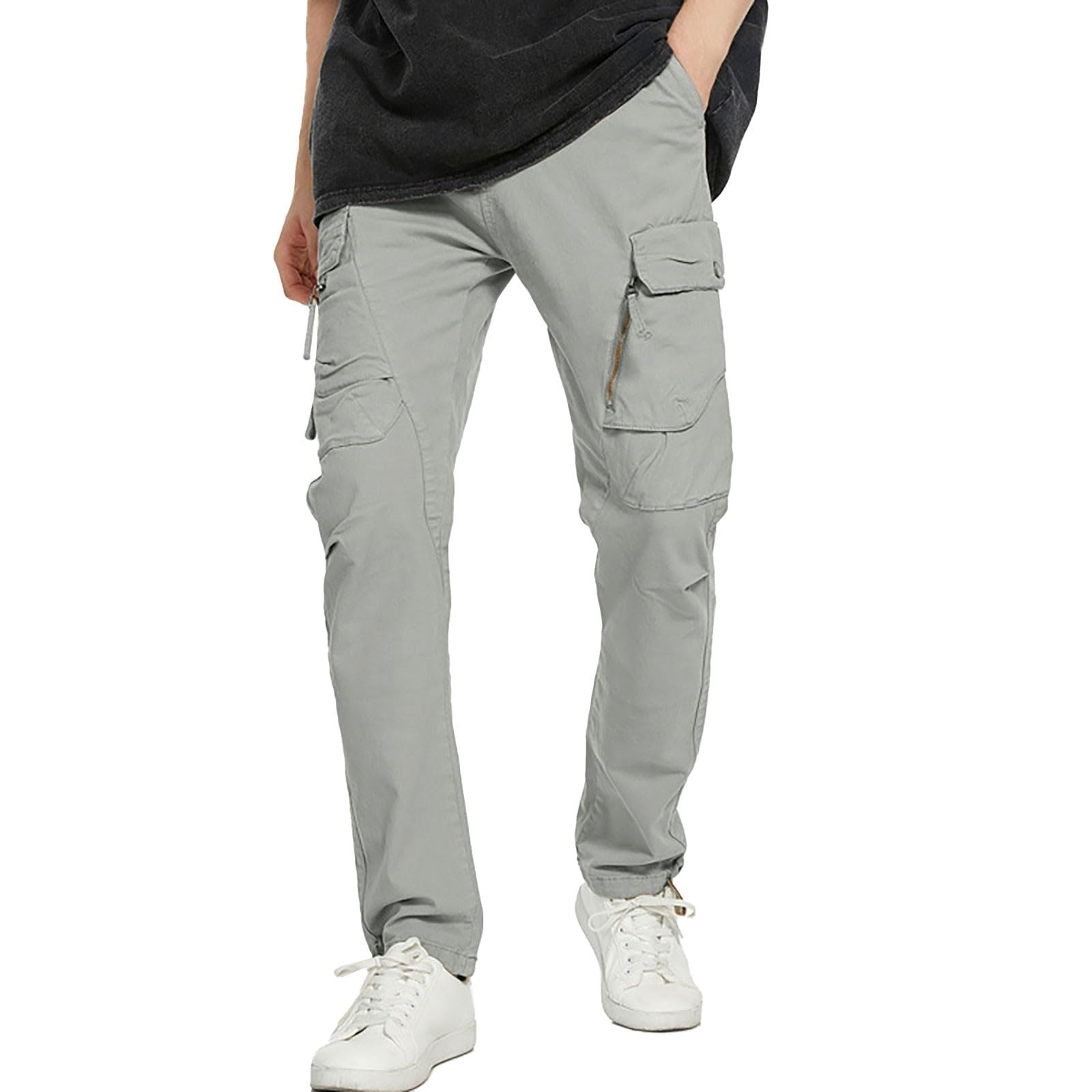 Thermo Arbeitshose Herren Winter Grün Herren Casual Cargohose Workout Jogger Stretch Jogginghose Wanderhose Kordelzughose mit Angelhose Herren
