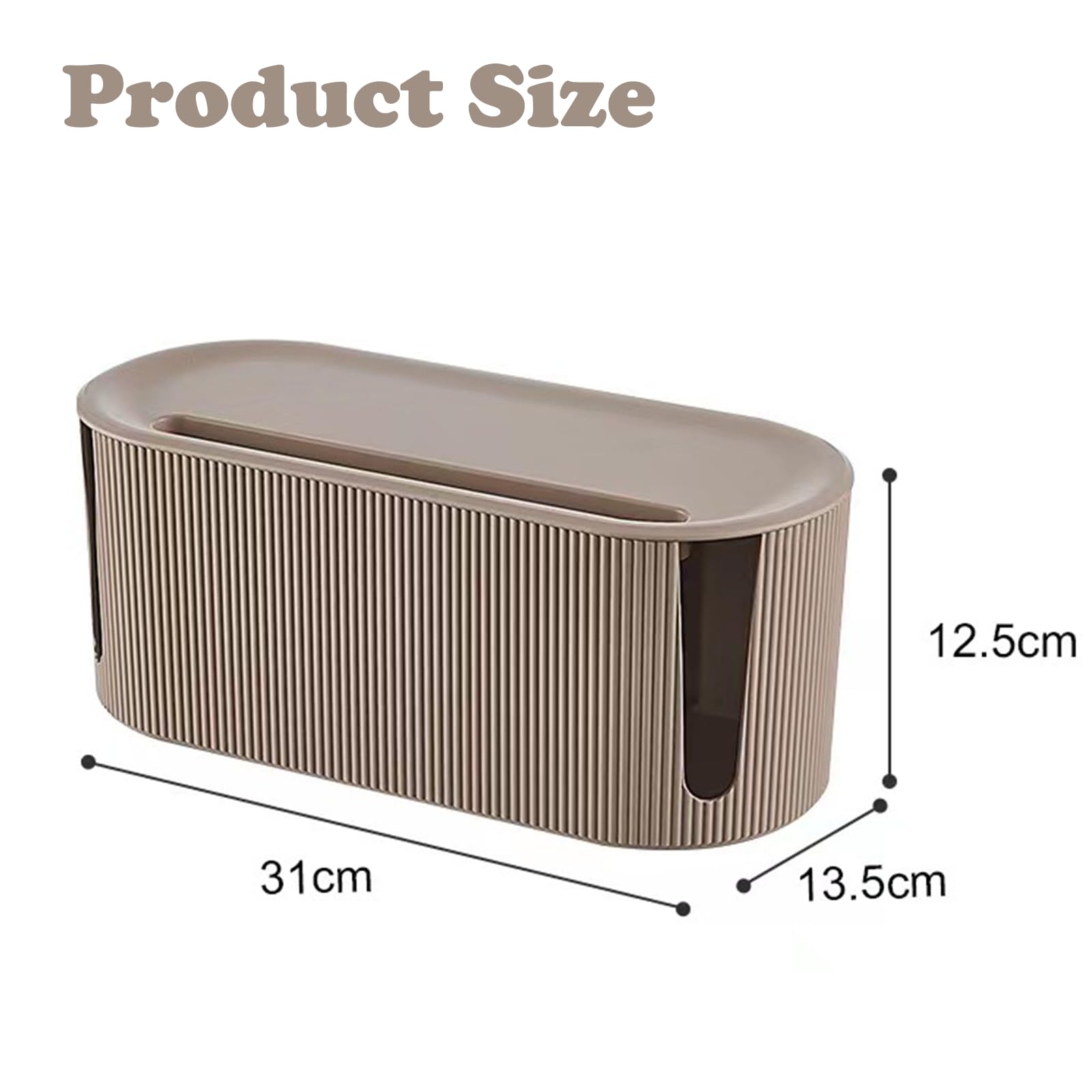 Wire Storage Box, Scatola Portacavi, Come Nascondere Prese e Fili Tutto per Casa, Scatola Organizer per Cavi da Scrivania, Coprifili tv a Muro, Porta Cavi Scrivania (Colore del tè al latte)