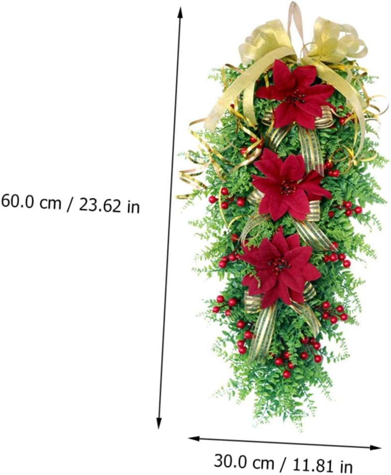 1pc Christmas Garland Wreath Decoration Artificial Green Door Hanging Decor for Holiday Home for Front Door and Wall Welcome Display