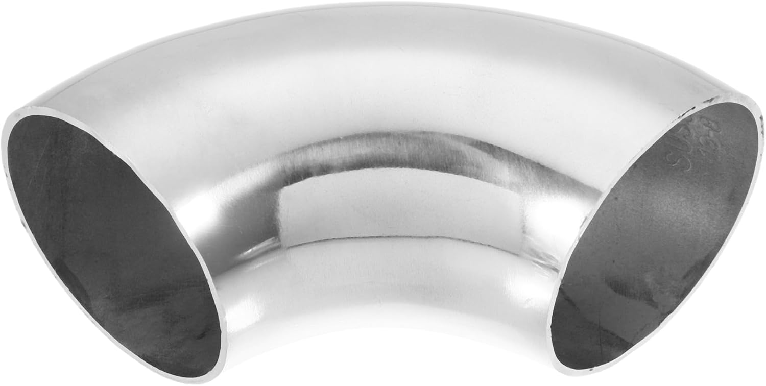 uxcell OD 4.5 Inch 90 Degree SS304 Stainless Steel Bend Tube Exhaust Elbow Pipe for Car Modified Exhaust System 0.06" Wall Thickness Piping Silver Tone