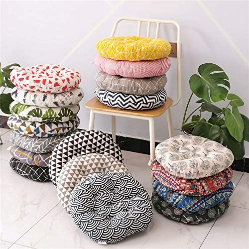 Treer Round Padded Seat Cushion,Chair Seat Pads For Indoor Outdoor Garden Patio Kitchen & Office Chairs (creamy-white,40x40cm)