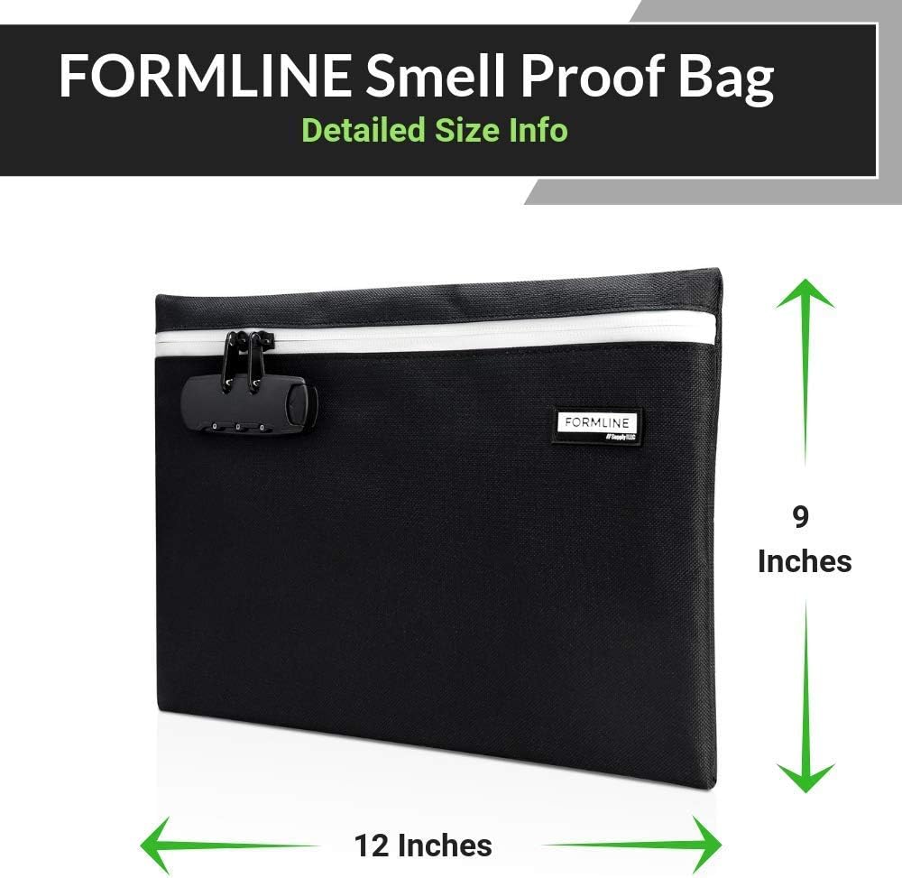 Formline LED Illuminated Jewelers Loupe/Trichome Scope (60x + 30x Lens) - Magnifier and Formline Smell Proof Bag with Combo Lock (12" x 9")