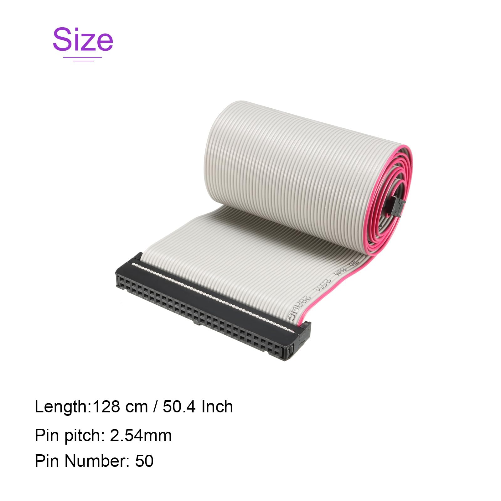 Produktbild von 30-poliges Flachbandkabel Typ-C – 128 Cm, 2,54 Mm Raster, Grau, Für Interne Verkabelung Von Computern & Videogeräten