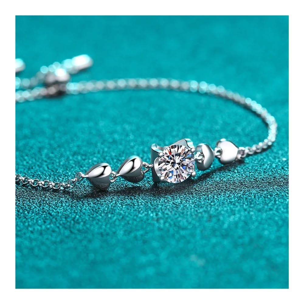 Lussuoso braccialetto con diamanti in moissanite per le donne braccialetto alla moda da 1 carato regalo di nozze di gioielleria