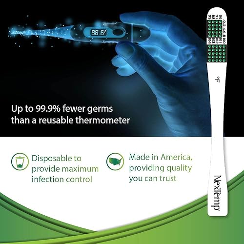 Miniatura 3 de Termómetros de un solo uso suministros de primeros auxilios desechables envueltos individualmente, alta precisión para el trabajo, la escuela, el