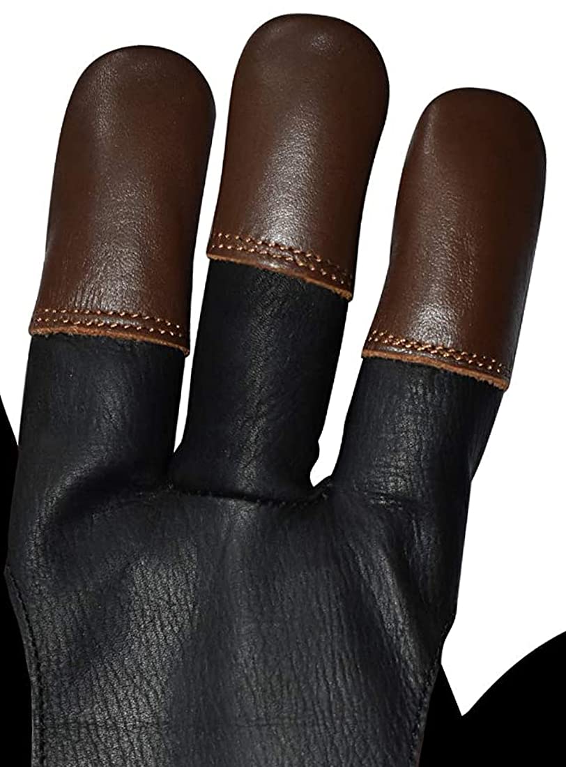 Gants Chasse à L'arc Ambidextre Gants De Tir à L'arc En Cuir - 3 Doigts