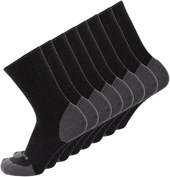 GRIP6 Crew Socks - Merino Wool Socks Made in the USA, Lightweight Wool Hiking Socks, Crew Socks for Men and Women