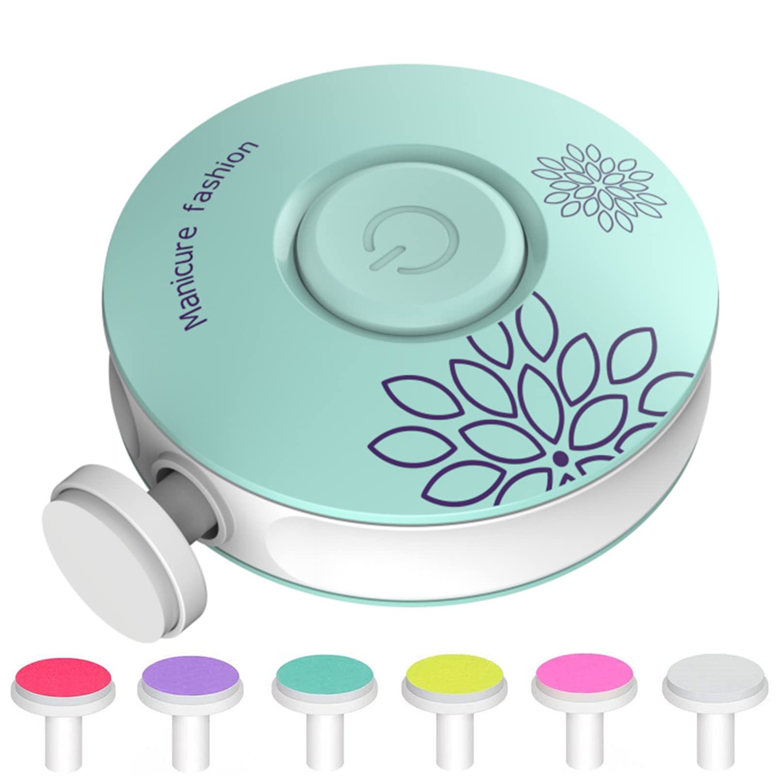 Lima eléctrica de uñas para bebé, cortaúñas para bebé, 6 cabezales de molienda, seguro, fácil y silencioso, kit de cuidado de uñas para recién nacidos, niños y adultos, funciona con pilas (no