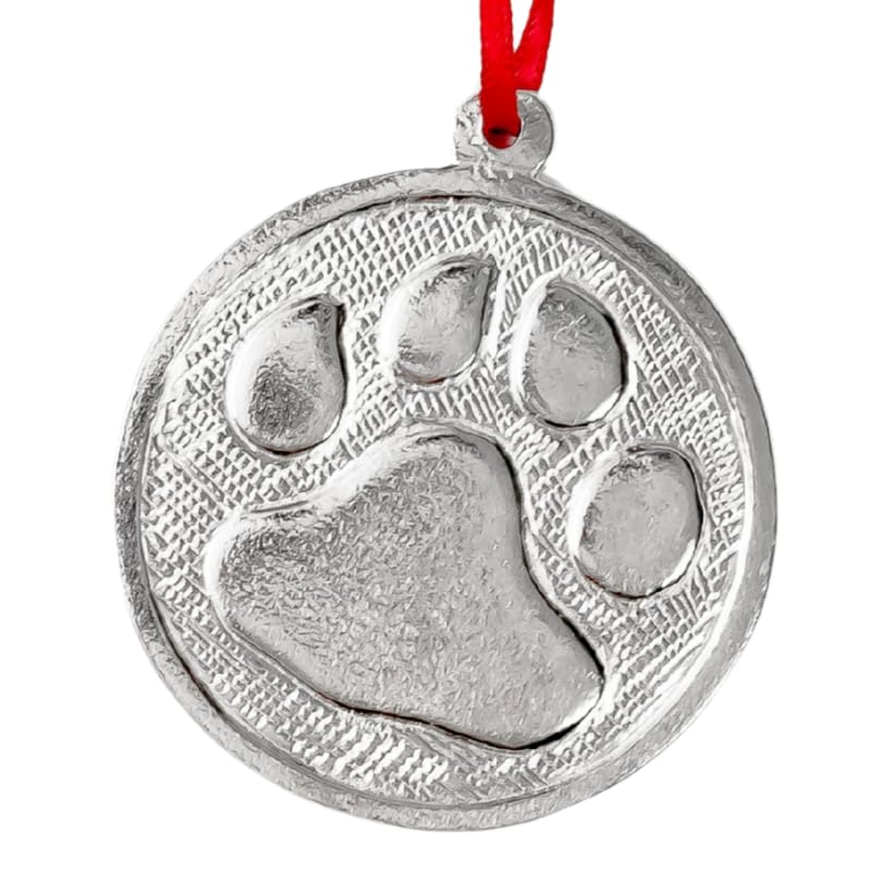 House of Morgan Pewter - Handmade Dog Paw Gifts - Metal Wild Cat Ornament for Christmas Tree (Dog Paw)