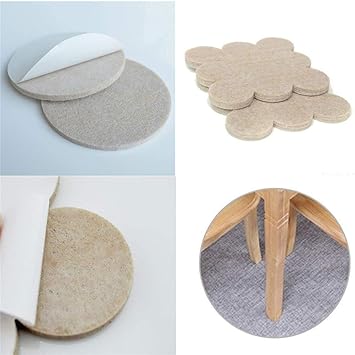 Toytle Furniture Felt/Bottom Pads Self Sticking Round Floor Protective,for Heavy Duty Furniture Legs Scratch Guard Non Reduction Bumpers pad Pack of 18 Pieces- Light Brown