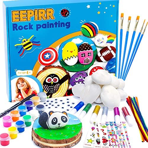 EEPIRR Rock Painting Kit for Kids Arts & Crafts for Kids 412 Hide and Seek Stone Painting Kit