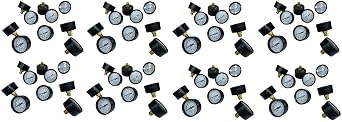80-Pack of Pneumatic Air Compressor Universal Dry Gauges, 0-230 PSI 0-16 Bar 1/4 NPT Back Mount with 2 Inch Face
