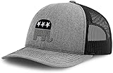 Richardson Mesh Cap Hat Embroidered Republican Elephant B Embroidery Trucker Hats for Men & Women One Size Heather Grey Black Design Only