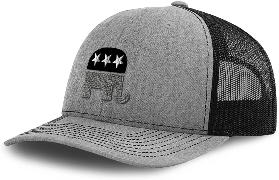 Richardson Mesh Cap Hat Embroidered Republican Elephant B Embroidery Trucker Hats for Men & Women