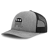 Richardson Mesh Cap Hat Embroidered Republican Elephant B Embroidery Trucker Hats for Men & Women One Size Heather Grey Black Design Only