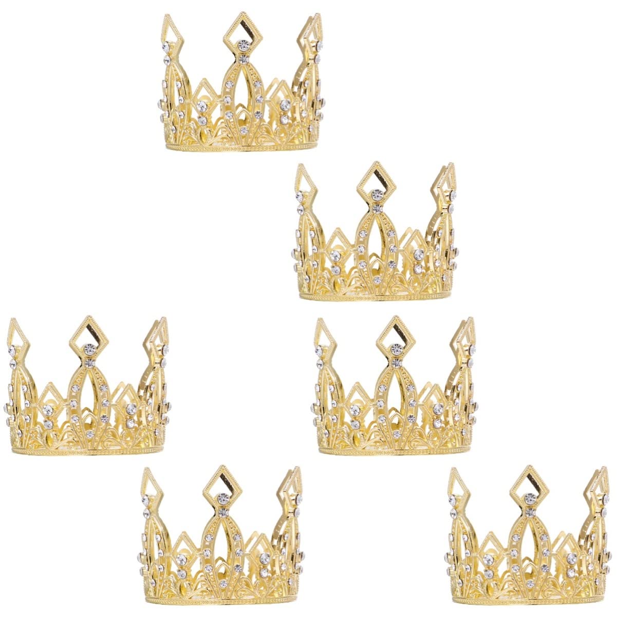 Abaodam 6pièces Décorations De Gâteau Couronne Miniature pour Anniversaire Et Fêtes Accessoires Élégants pour Femmes Et Filles