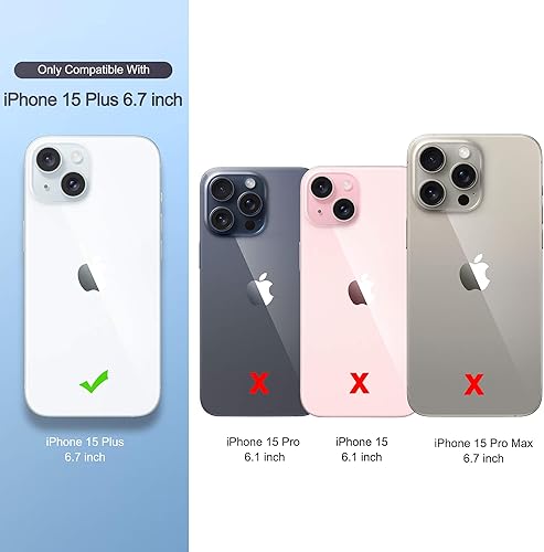 Miniatura 10 de ULAK Funda de piel sintética de alta calidad compatible con iPhone 15 con tarjetero y función atril para iPhone 15 2023 de 6.1 pulgadas, mármol