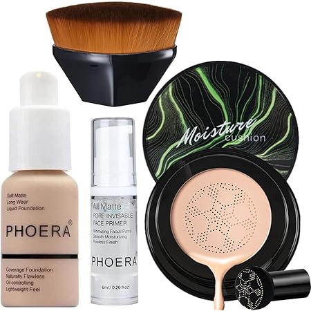 Amazon Com Air Cushion Cc Cream Mushroom Head Bb Foundation Brightening Skin Tone Oil Free For Oily Face Makeup Full Coverage Women Dark Ciircles Natural Medium Beauty Personal Care