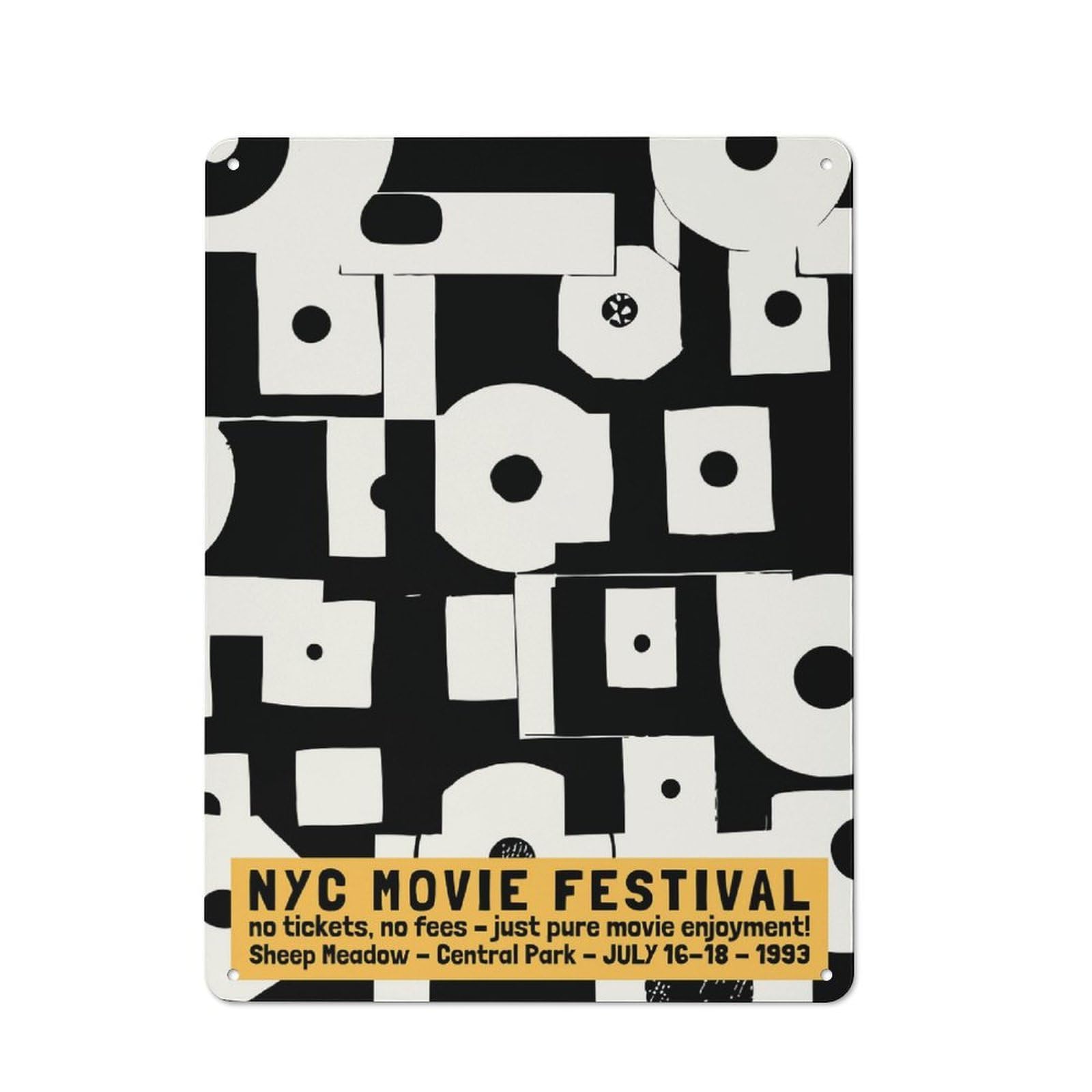 Junmoney Style-23 Nyc Movie Festival Rustic Metal Wall Sign 40X30cm For Bar Or Restaurant, A Decorative Metal Sign For Bars And Restaurants