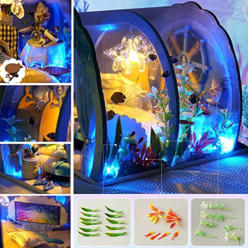 SEPTEMBER-EUROPE DIY Puppenhaus Mini Ocean Tunnel Haus Kit Miniatur mit Möbel Holz Puppenhaus Kit Kreative Zimmer mit… – Bild 6