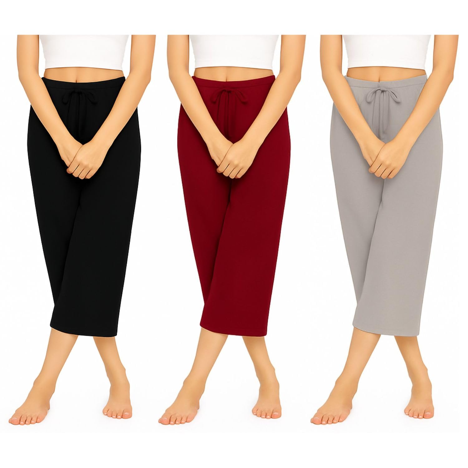 Womens Loosefit Capris For Girls 3Pack (BGM)-picture-13