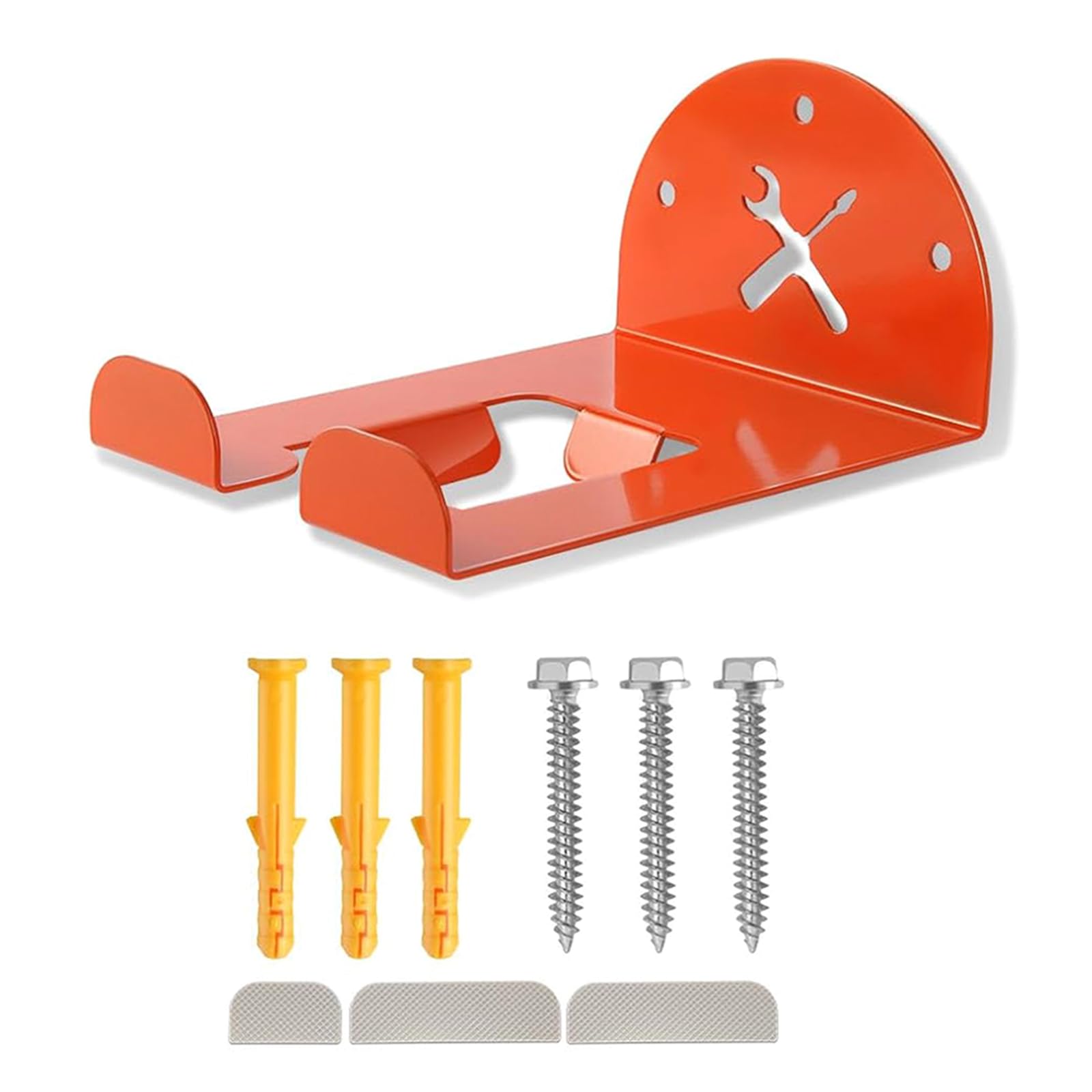 Heavy Duty Wall Mounted Trimmer Holder for Lawn Mowers, Garden Tools and Outdoor Equipment, Easy Installation, Tool Hanger, Blower, Chainsaw Holder