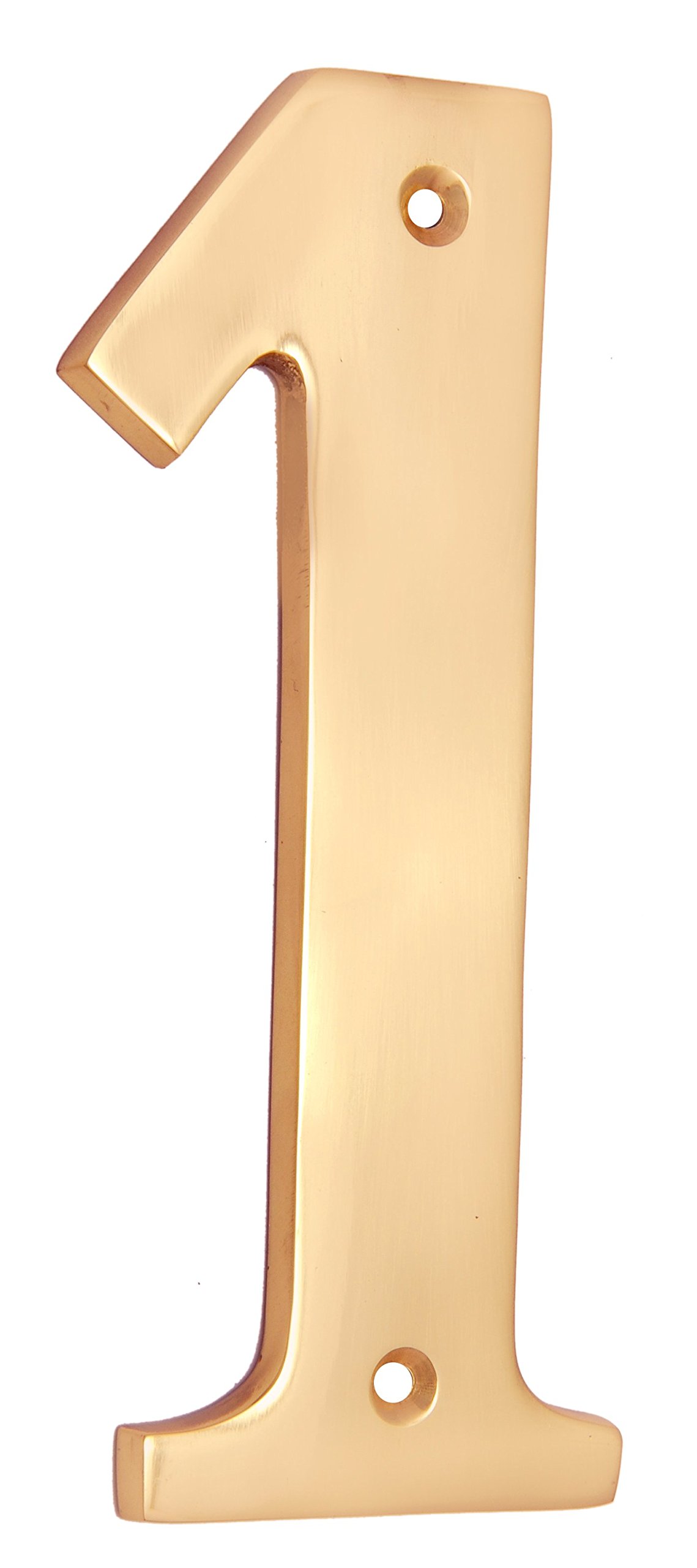 Adonai Hardware 6" Broad Brass Numeral "1" - Polish Lacquered