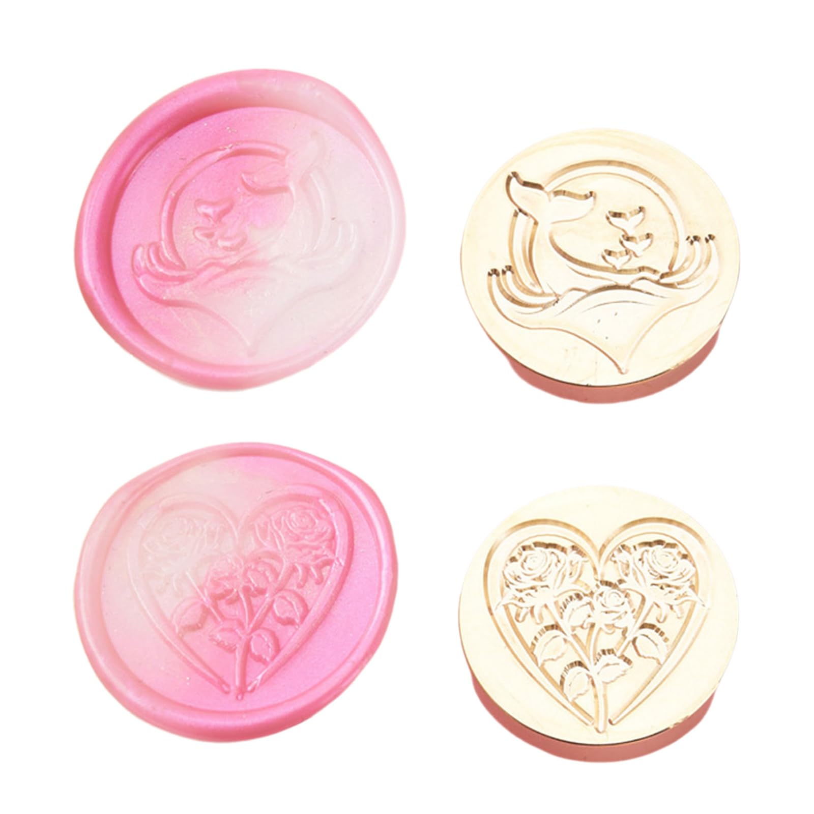 Jazuaiao 2Pcs Wedding Seal Stamp Head for Valentines Card Wedding Invitations, Appreciation Card, Wine Bottle, Embellishments Envelope Seal Stamp