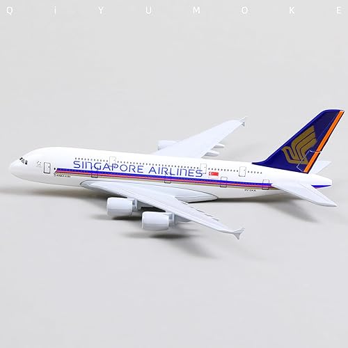 Miniatura 7 de Airbus A380 Singapore Airways 1400 Modelo de avión de metal fundido a troquel con soporte Sky Jumbo Airliner Modelo Avión Pantalla de aleación Kit