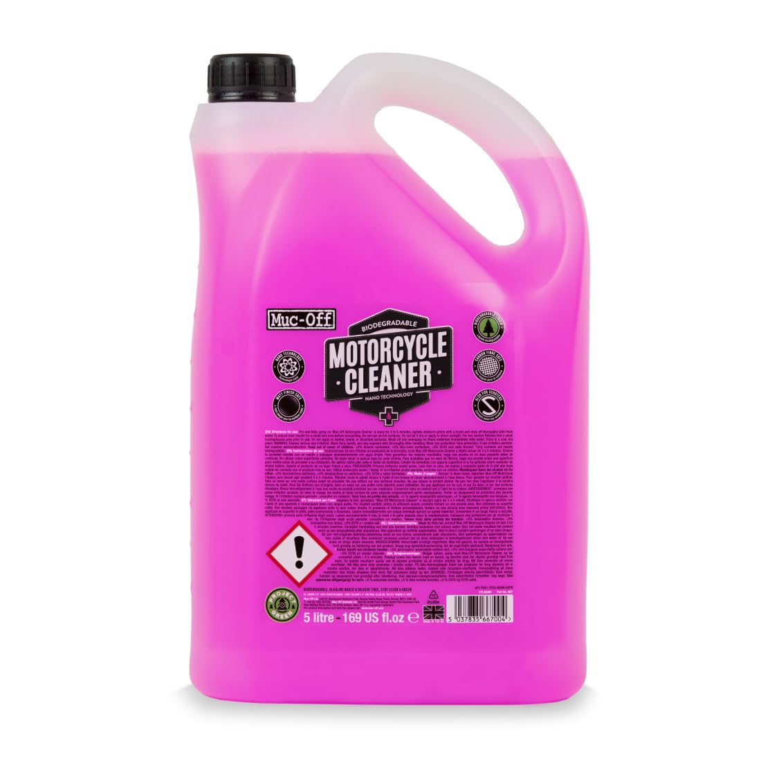 Muc-Off Nano-Tech Motorcycle Cleaner, 5 Litre - Fast-Action Biodegradable Motorbike Cleaning Spray - Safe On All Surfaces And All Types Of Motorcycle