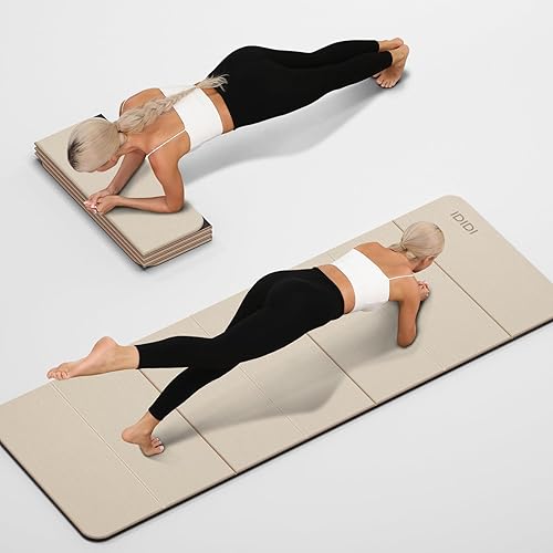 Miniatura 7 de Tapete de yoga plegable extra grueso de 0.32 pulgadas, material POE ecológico, tapete de fitness de diseño antideslizante, tapetes de entrenamiento