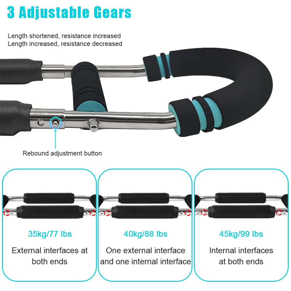 HOTUT Twister Arm Exerciser, Attrezzo per Allenamento del Torace Regolabile da 35 a 45 kg, da 77-99 lb, Forearm Triceps Chest Enhanced Exercise Strengthener, Portatile, Potenziatore di Forza Muscolare