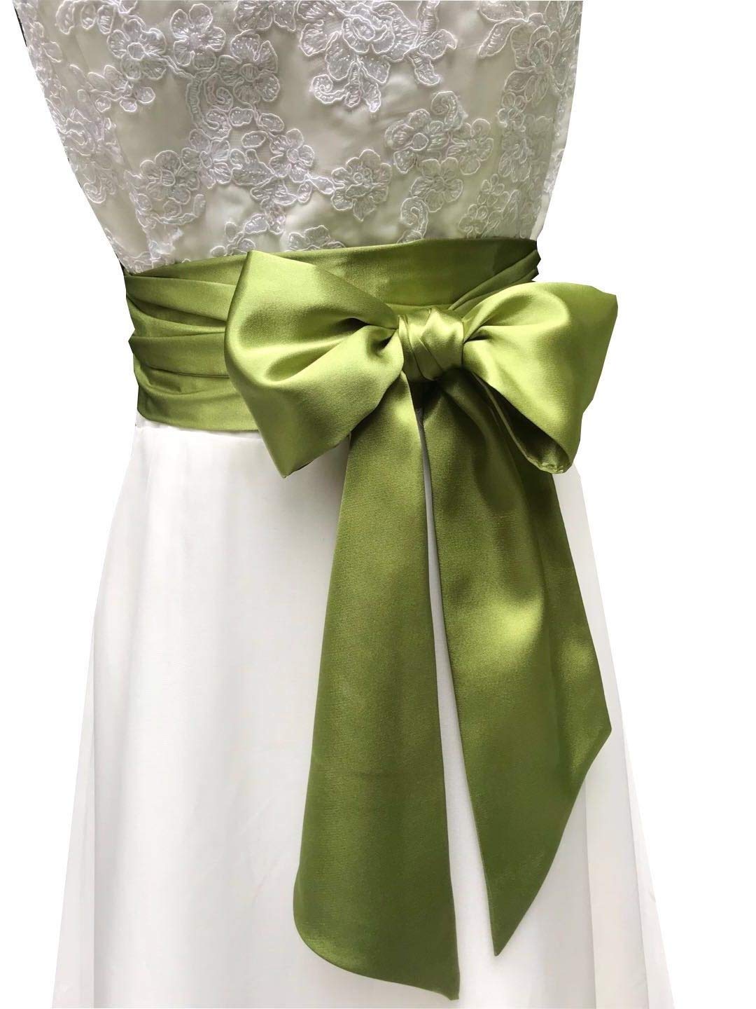 Special Occasion Dress sash bridal belts wedding sash 4'' Wide Double Side, Sage, Medium