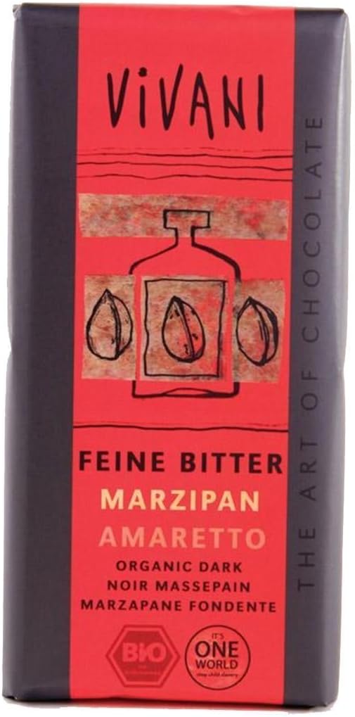 VivaniOrganic Chocolate | Dark Marzipan Amaretto | 10 x 100G