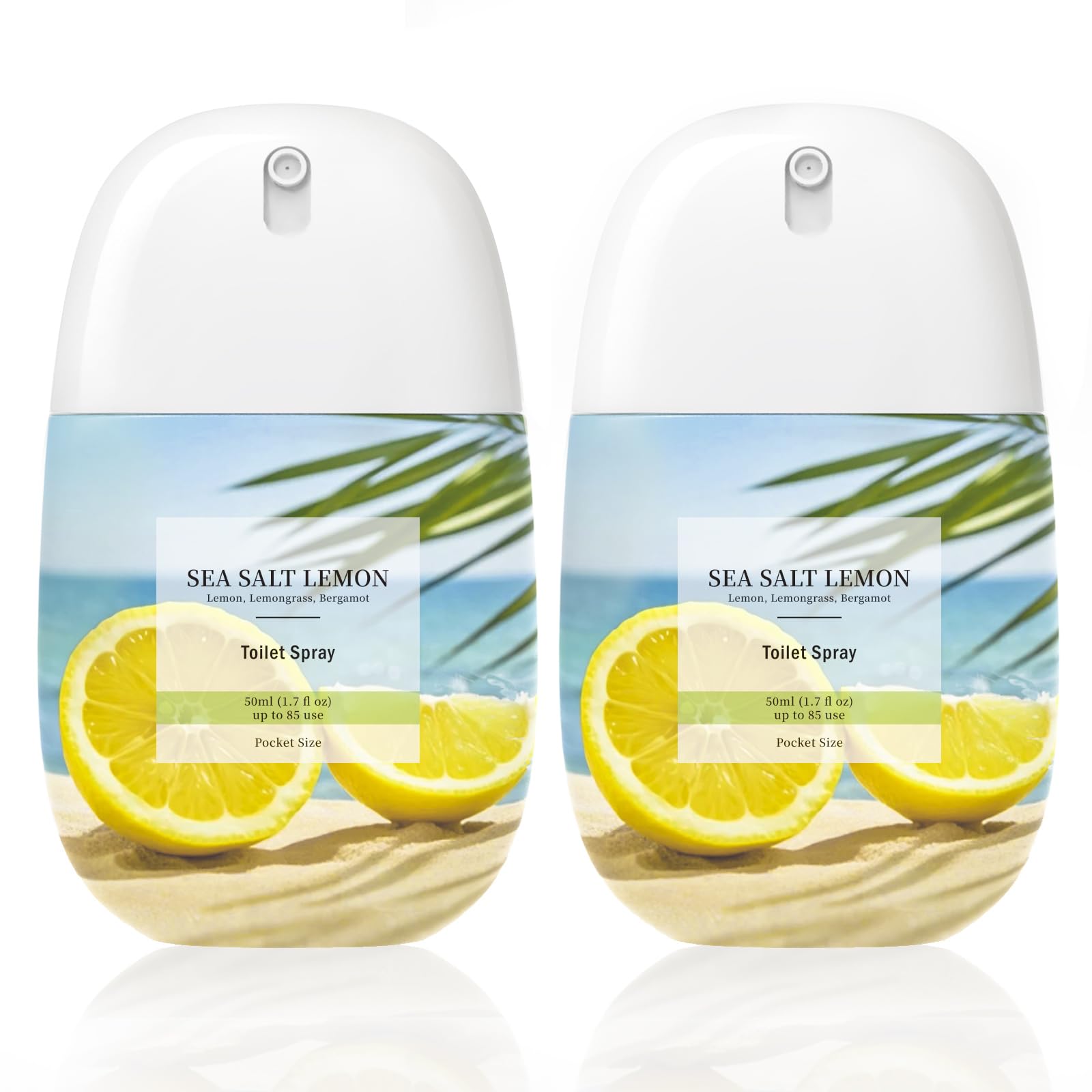 Clesh Toilet Spray Travel Size Citrus and Sea Salt Lemon 2 Pack 1 7 fl oz Each Up