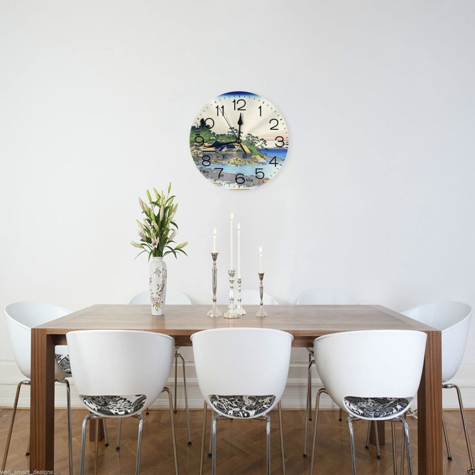 Amazon.co.jp: 葛飾北斎 「富嶽三十六景 相州江の島」 掛け時計 壁掛け