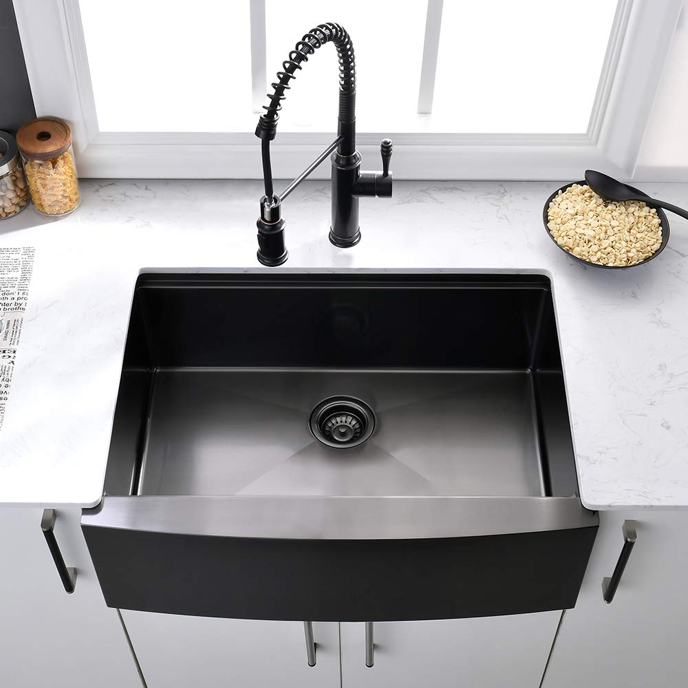 36 Matte Black Farmhouse Kitchen SinkSOMRXO 36 Inch Apron Front