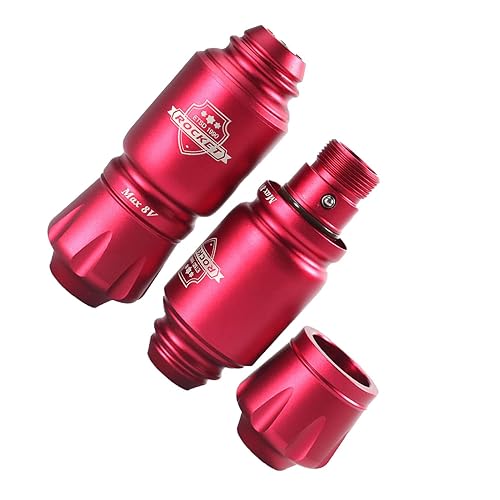 Bolígrafo de tatuaje con motor, voltaje de trabajo de 6-7 V, mini bolígrafo de tatuaje 8 V 10000 RPM para salón (rojo)