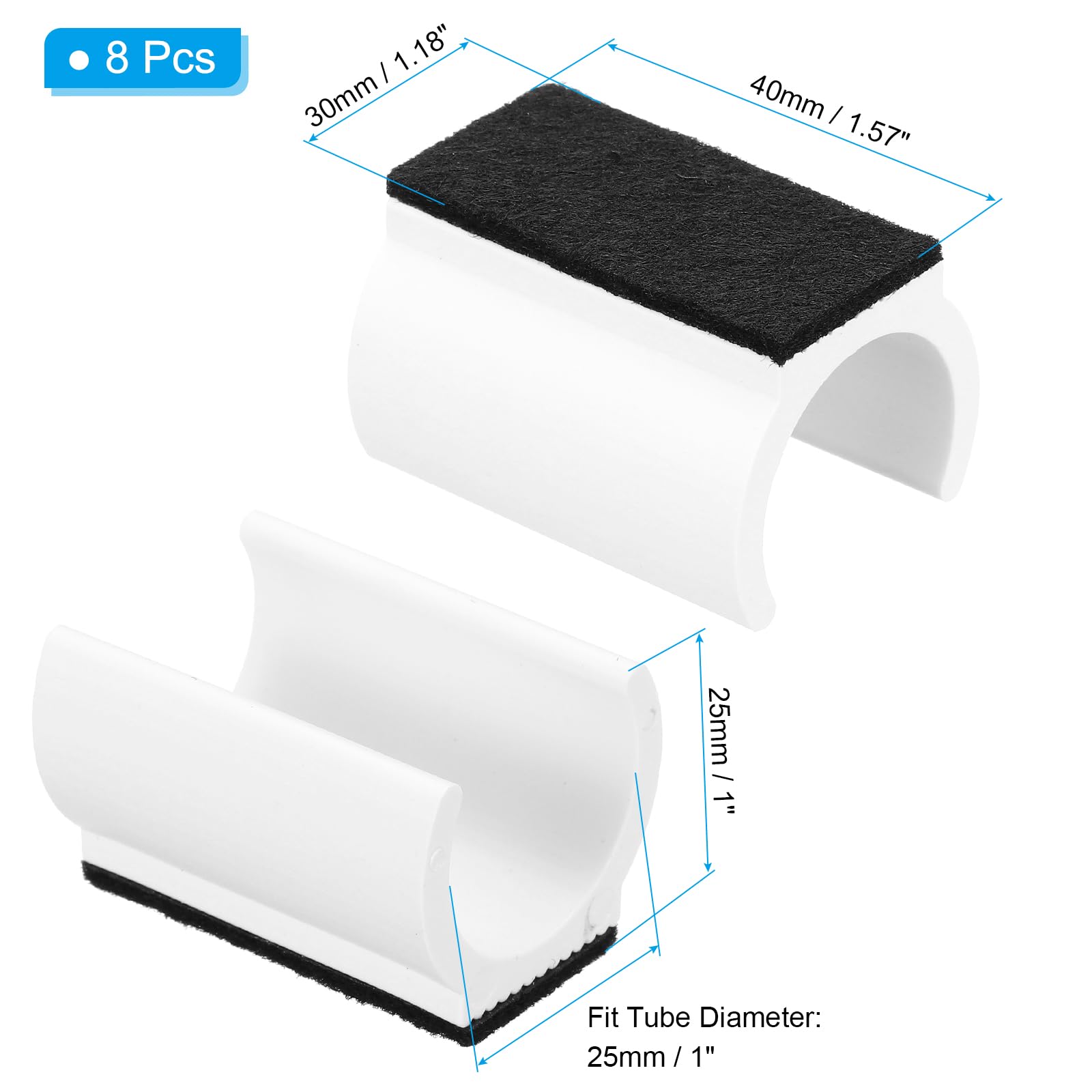 PATIKIL 8pcs Rectangle Chair Leg Cover with Felt Pad - Image 2
