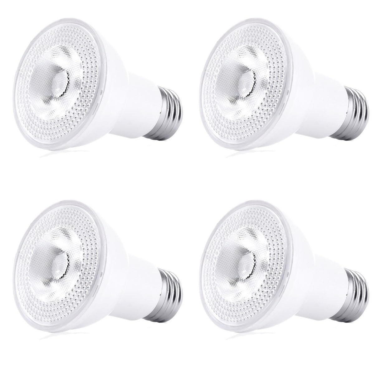 yayutelight 4-Pack PAR20 LED Bulbs, Flood Light CRI90 50W Equivalent 7W, Dimmable, 550 Lumens, E27 Base (Daylight White 6500K)
