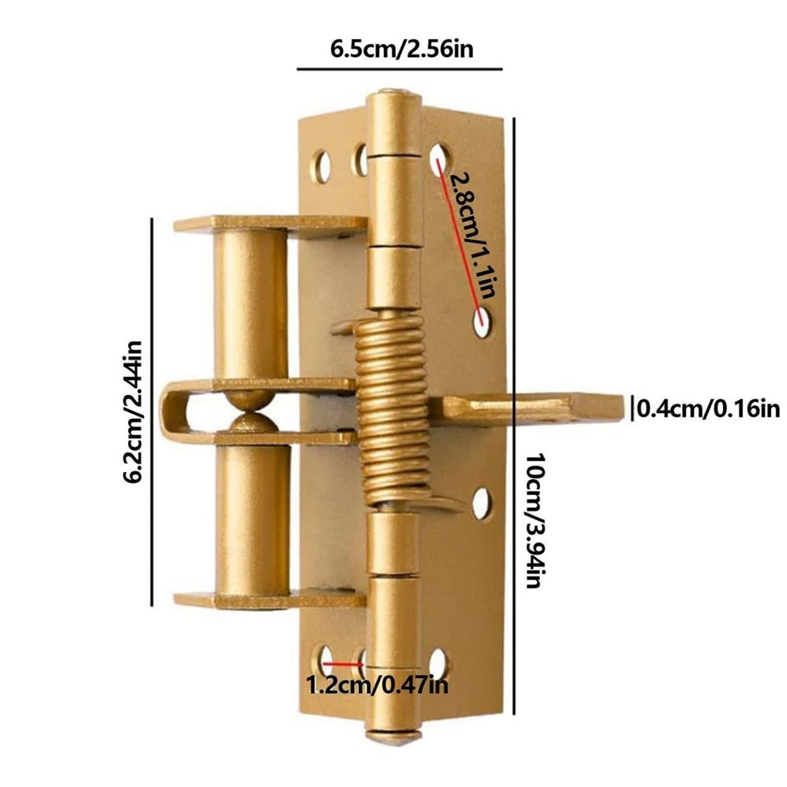 KAZHBI Self Closing Door Hinges Spring Hinge Heavy Duty Hinges for Doors Automatic Self-Closing Spring Hinge for Apartments Dorms (Color : Gold)