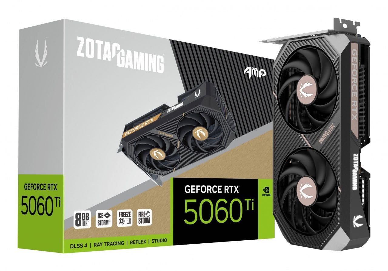 ZOTAC Gaming Geforce RTX 5060 Ti Amp Nvidia 8GB Gddr7, ZT-B50610F-10M