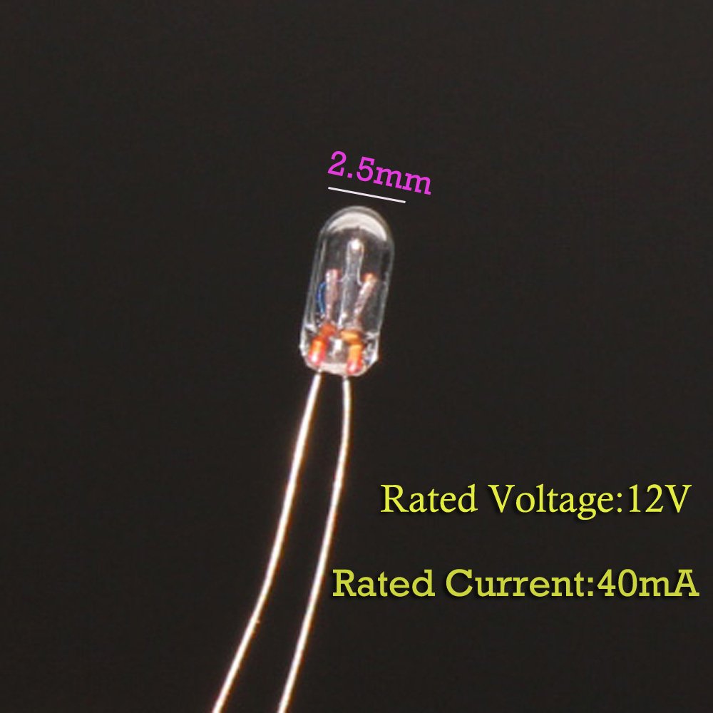 Amazon.co.jp: ジオラマ電飾などに ムギ球 100個セット 2.5mm 12V 透明